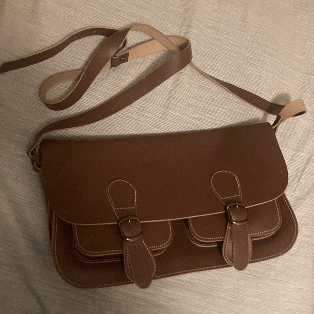 Handmade genuine leather messenger bag